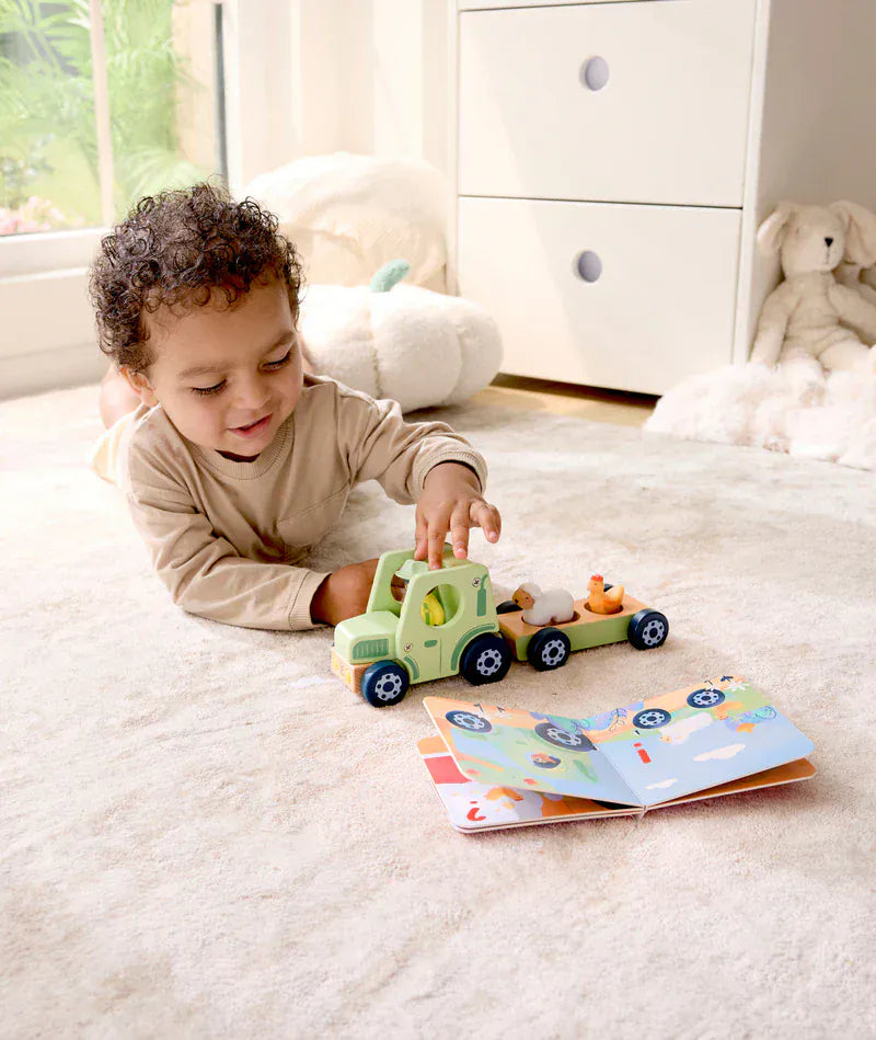 Hape Childrens Books Hape Land The Rumbling Tractor