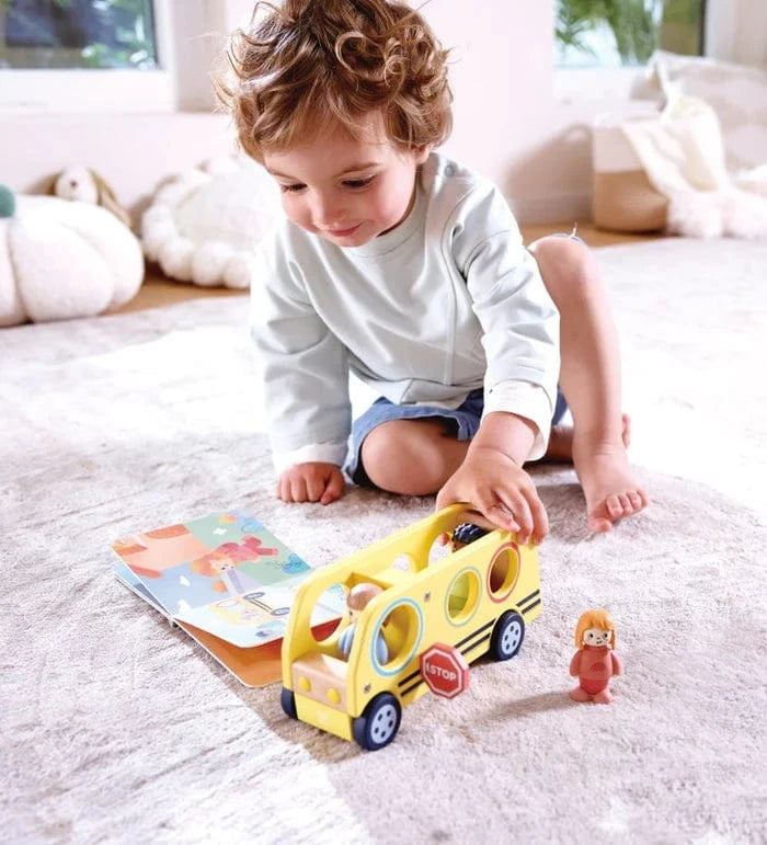Hape Childrens Books HapeLand Lively School Bus