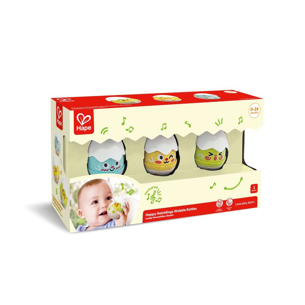 Hape Toys Happy Hatching Wobble Rattles