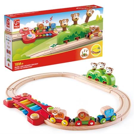 Hape Music And Monkeys Toddler Railway Train Set Hape Music And