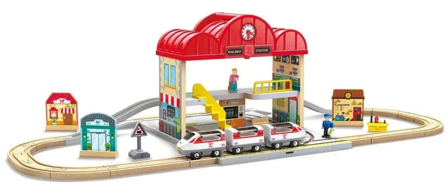Hape Toys Portable Train Station Set
