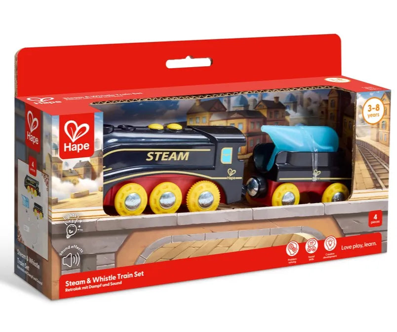 Hape Toys Steam & Whistle Train Set
