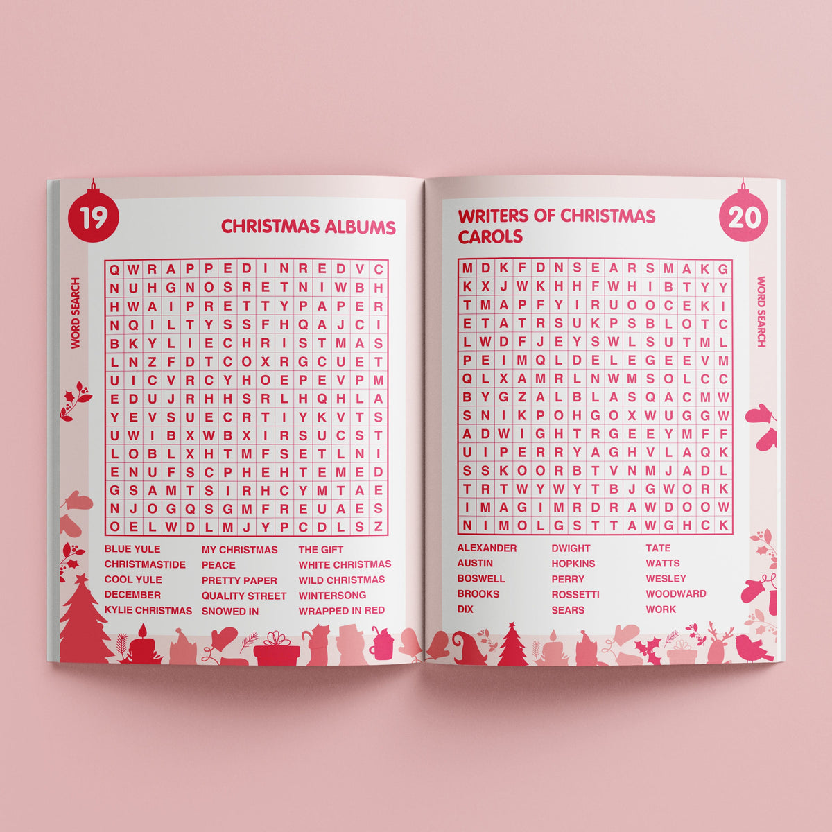 Hinkler Christmas Puzzles Word Search toy with festive words and holiday-themed design for fun and brain activity.