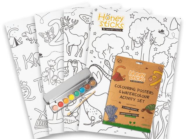 Honeysticks Toys Jumbo Posters and Watercolour Paints Activity Set