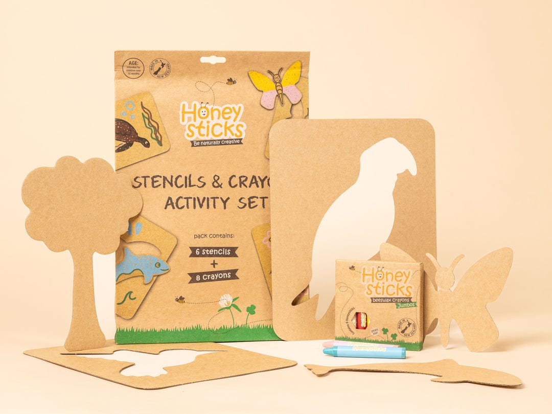 Honeysticks Toys Jumbo Stencils and Crayons Activity Set