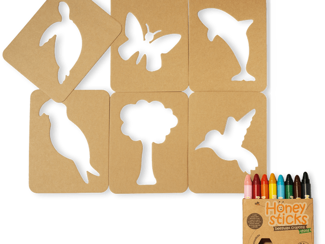 Honeysticks Toys Jumbo Stencils and Crayons Activity Set