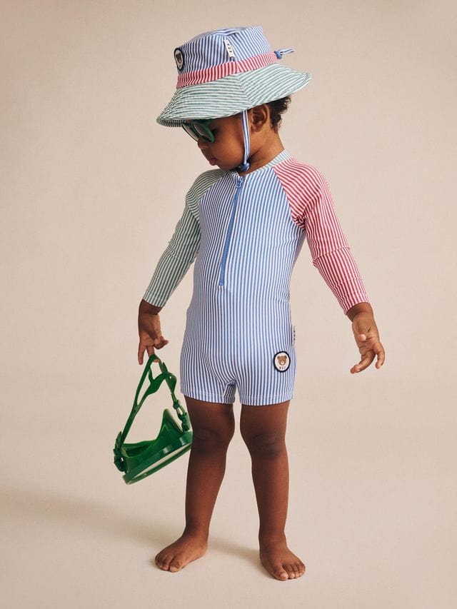 Huxbaby Accesories Hats Spliced Stripe Swim Hat
