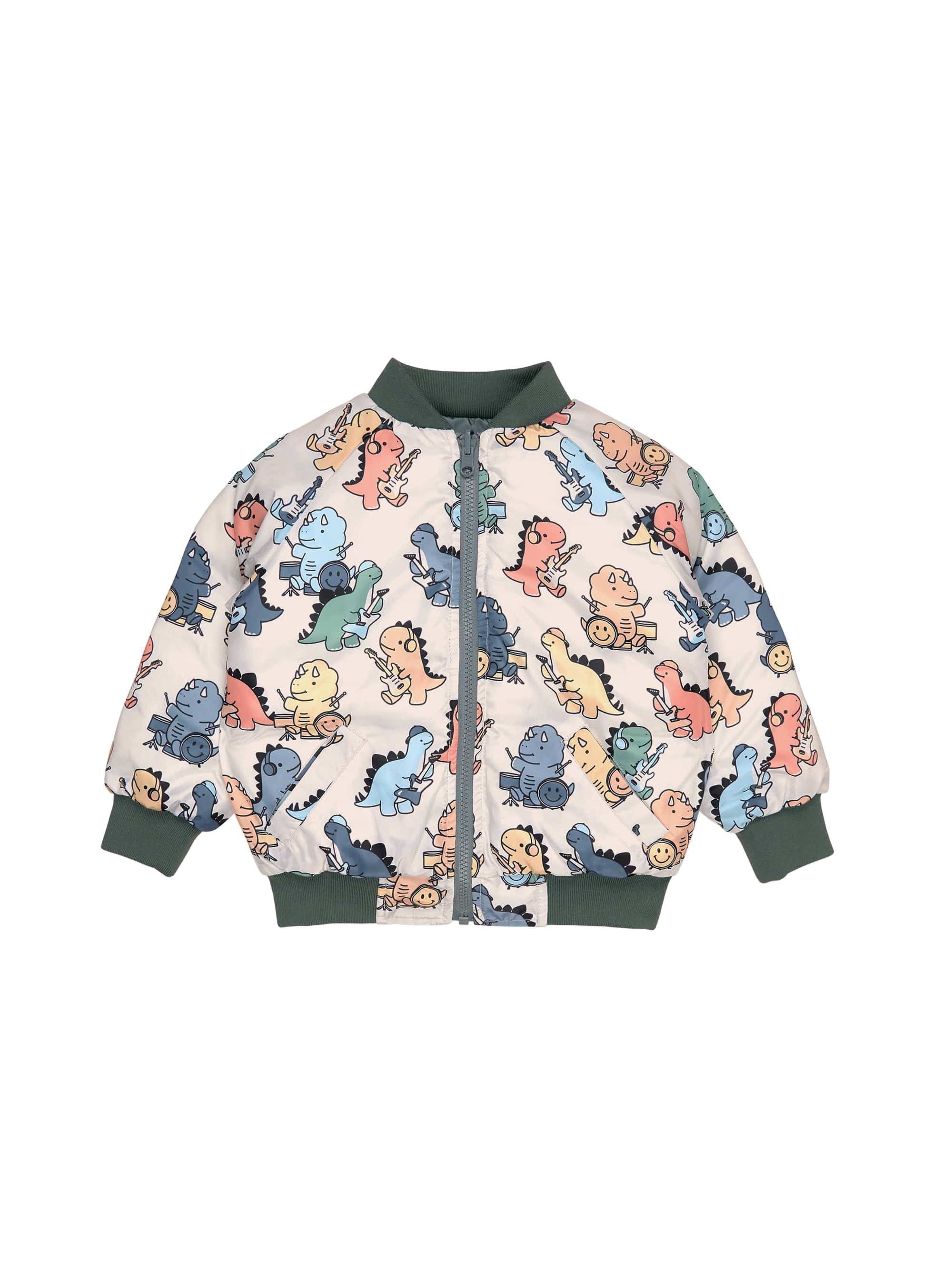Huxbaby Boy Jacket 3Y Dino Band Reversible Bomber