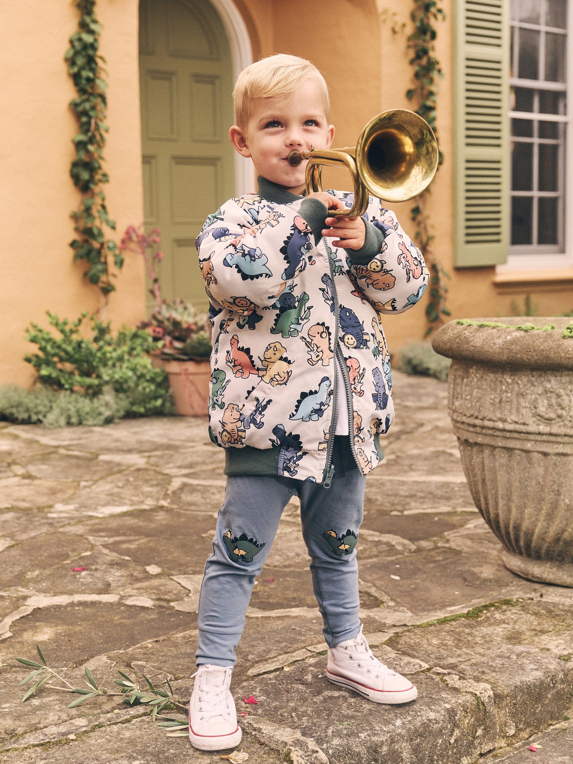 Huxbaby Boy Jacket Dino Band Reversible Bomber