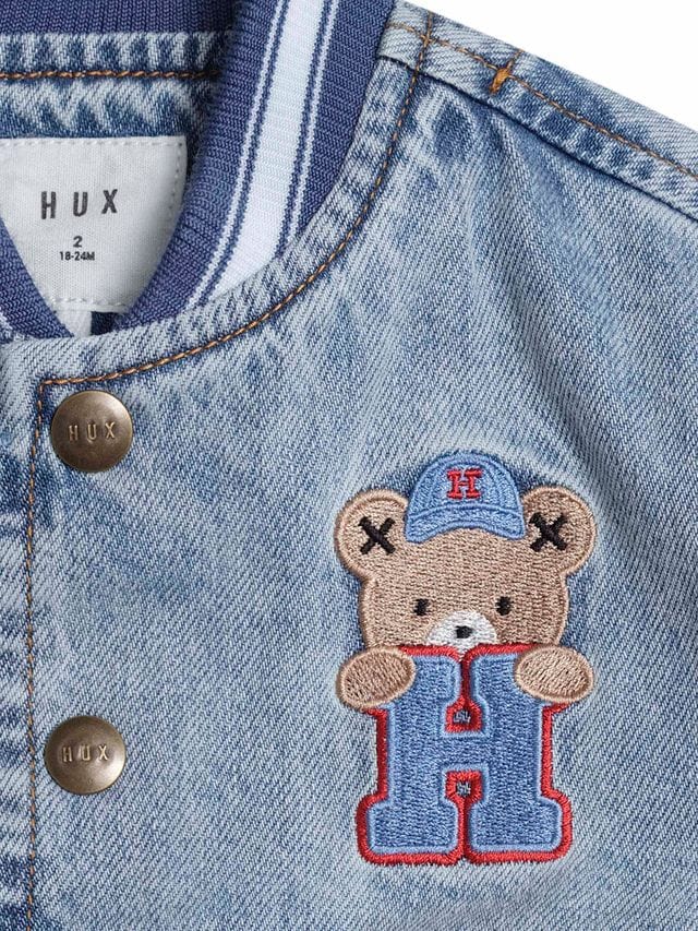 Huxbaby Boy Jacket Dreamy Denim Varsity Bomber