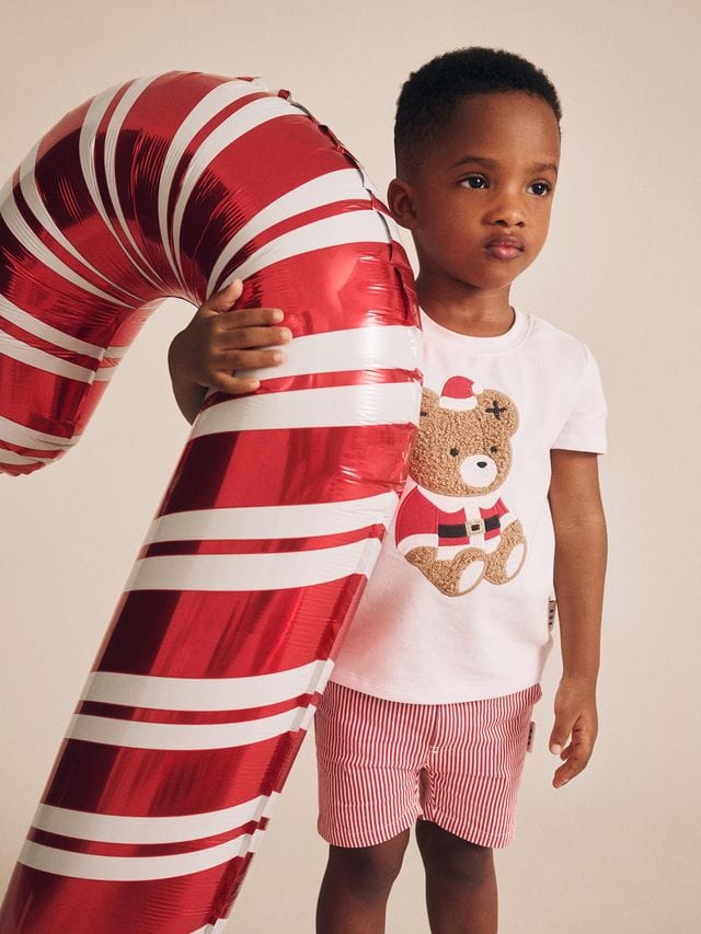 Huxbaby Boys All In Ones 2Y Chill Red Stripe Chino Shorts