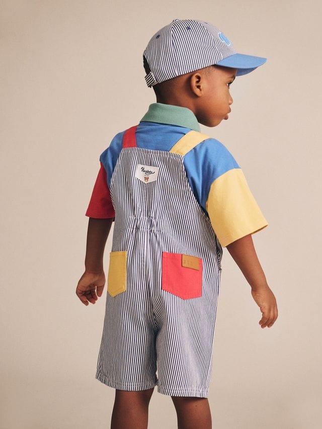 Huxbaby Boys All In Ones Classic Stripe Short Overalls