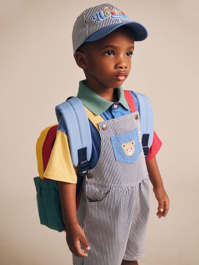Huxbaby Boys All In Ones Classic Stripe Short Overalls