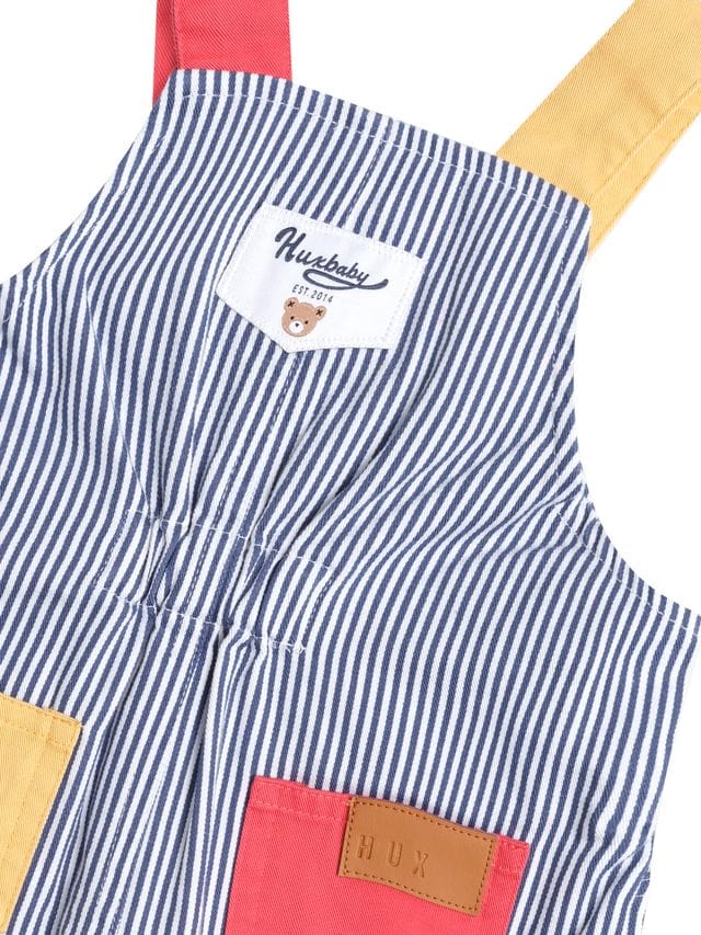 Huxbaby Boys All In Ones Classic Stripe Short Overalls