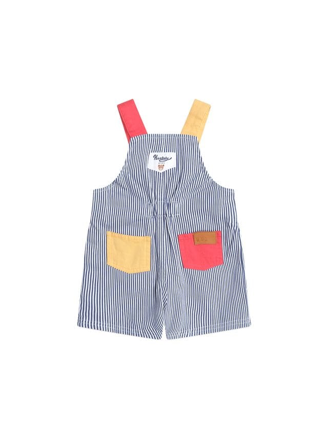 Huxbaby Boys All In Ones Classic Stripe Short Overalls