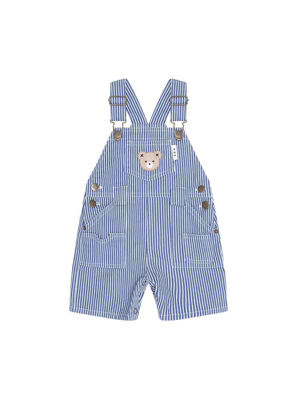 Huxbaby Boys All In Ones Cobalt Stripe Carpenter Shortall