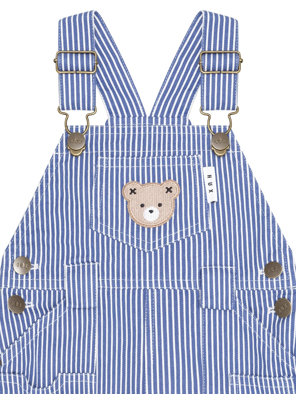 Huxbaby Boys All In Ones Cobalt Stripe Carpenter Shortall