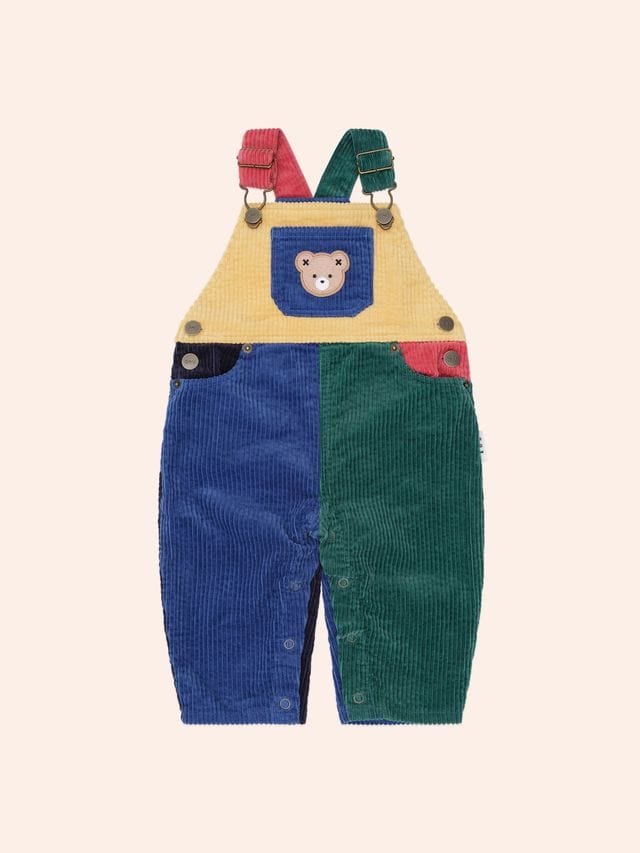 Huxbaby Boys All In Ones Colour Block Cord Overalls