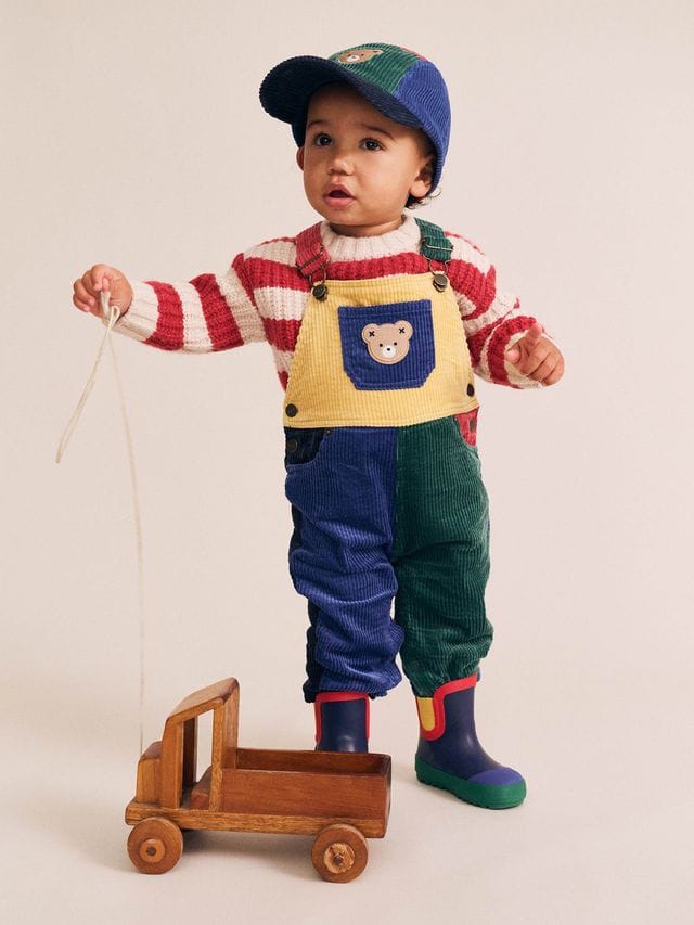Huxbaby Boys All In Ones Colour Block Cord Overalls