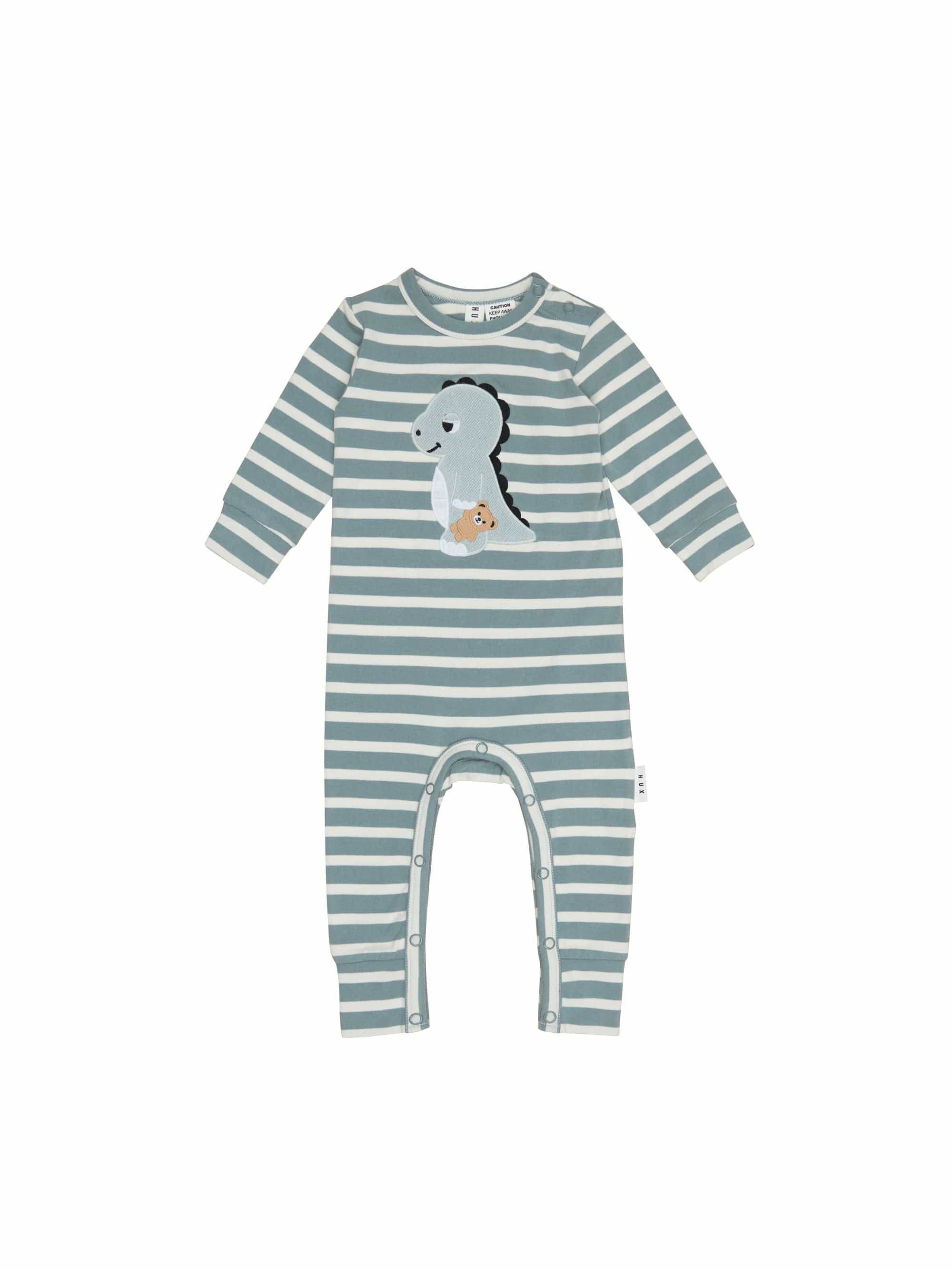 Huxbaby Boys All In Ones Dino Stripe Romper