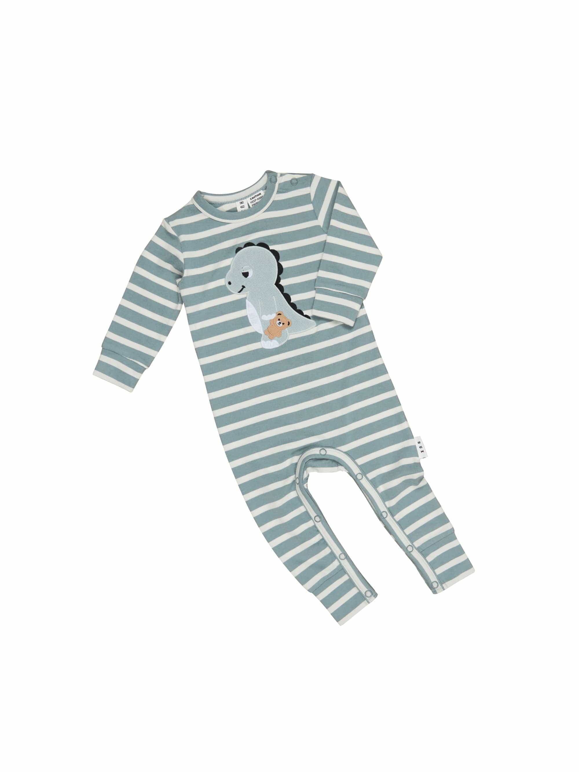 Huxbaby Boys All In Ones Dino Stripe Romper