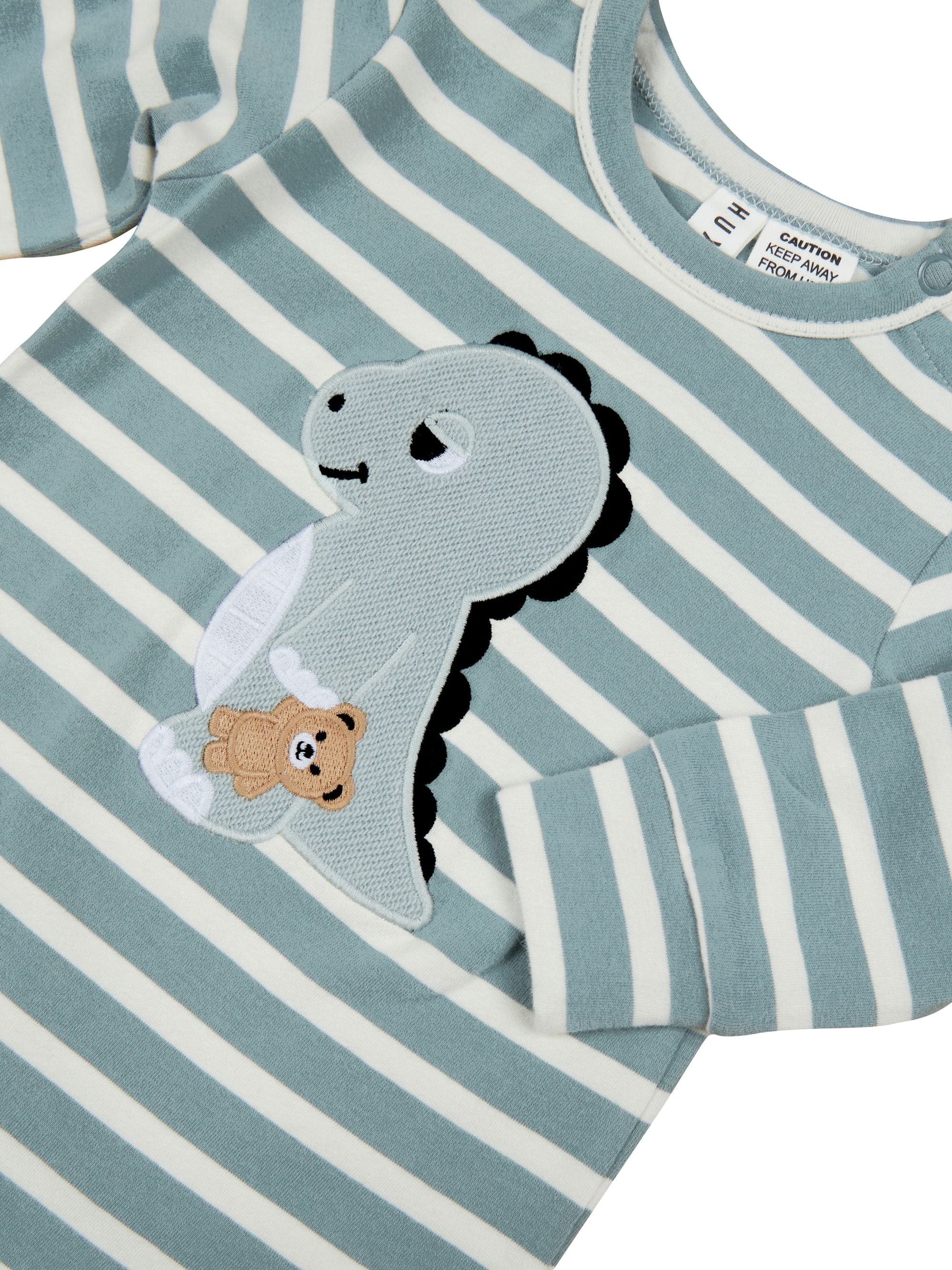 Huxbaby Boys All In Ones Dino Stripe Romper