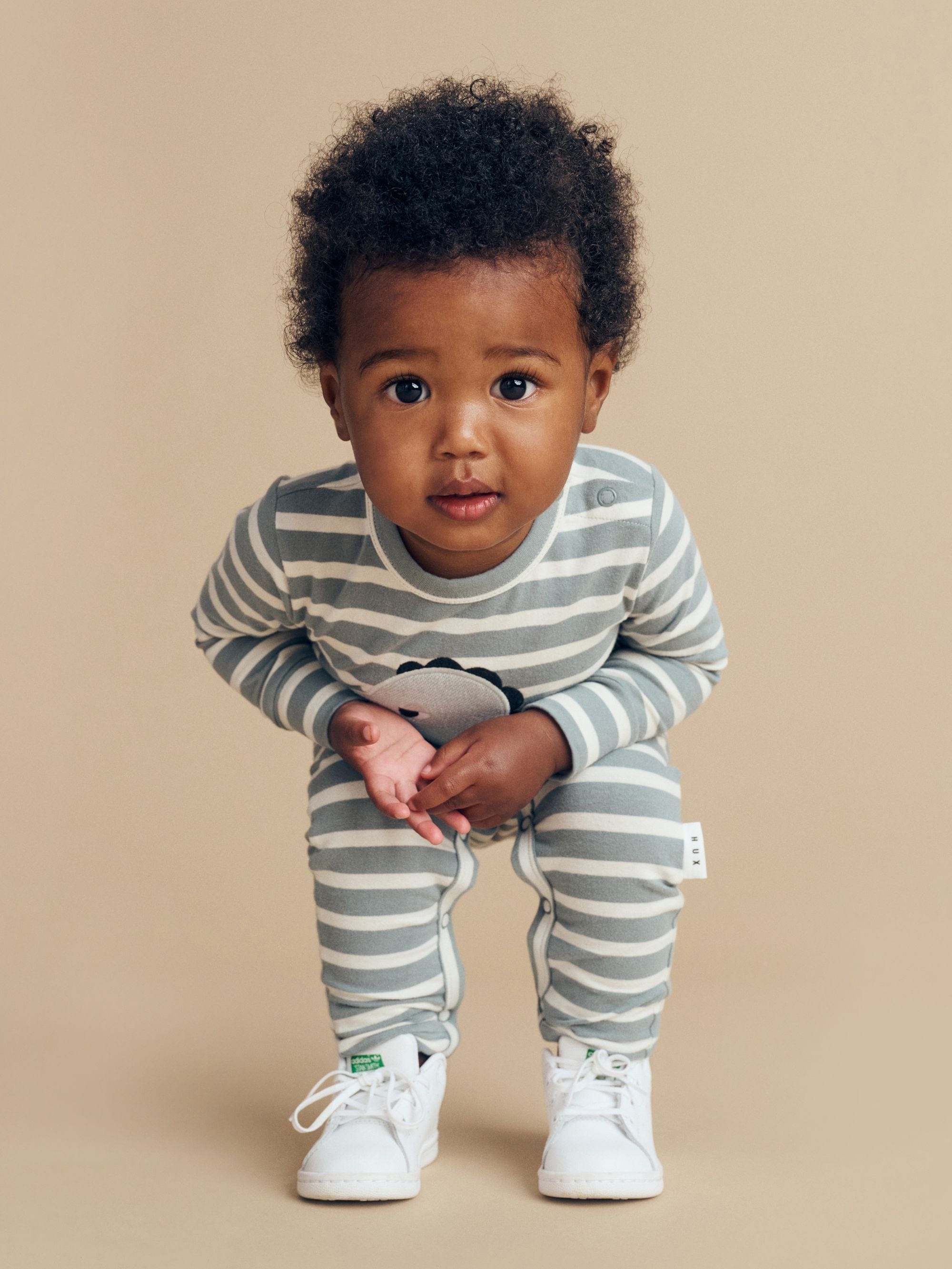 Huxbaby Boys All In Ones Dino Stripe Romper