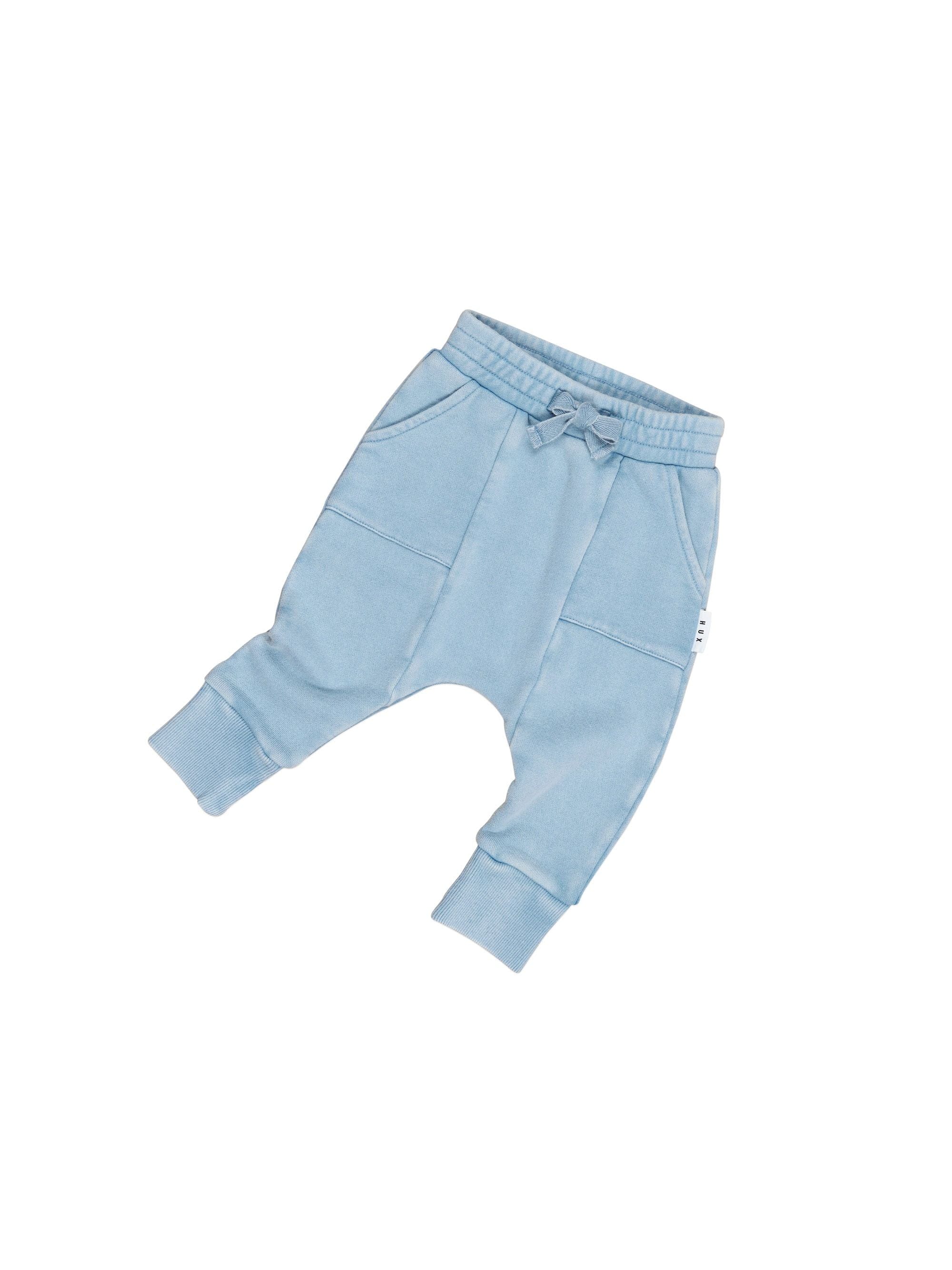 Huxbaby Boys Bottoms Vintage Blue Drop Crotch Pant