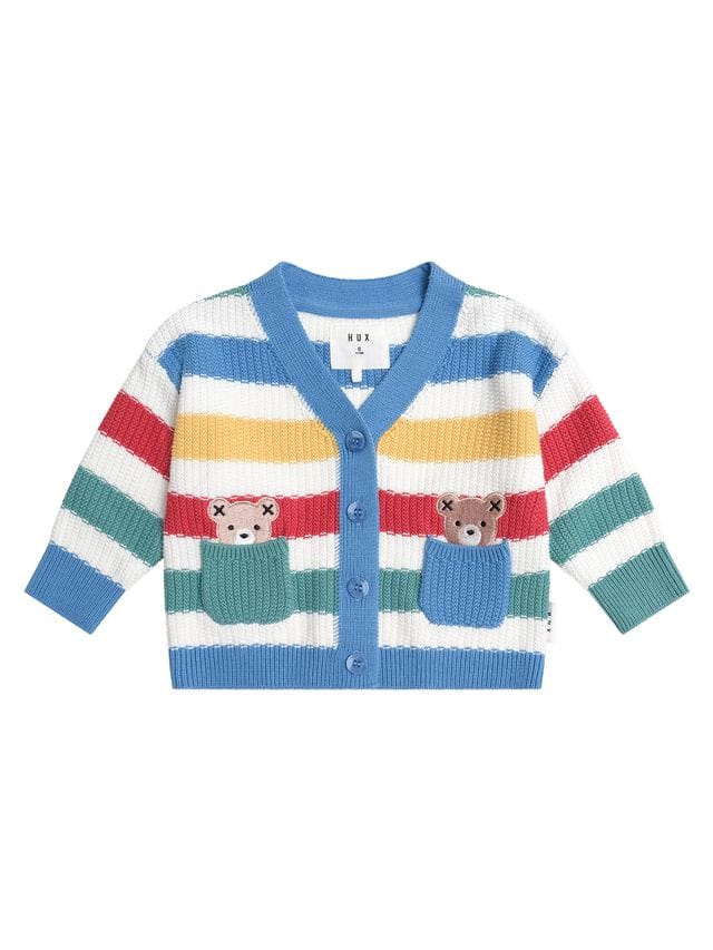 Huxbaby Boys Jumper 3-6M Peekaboo Hux Stripe Knit Cardi