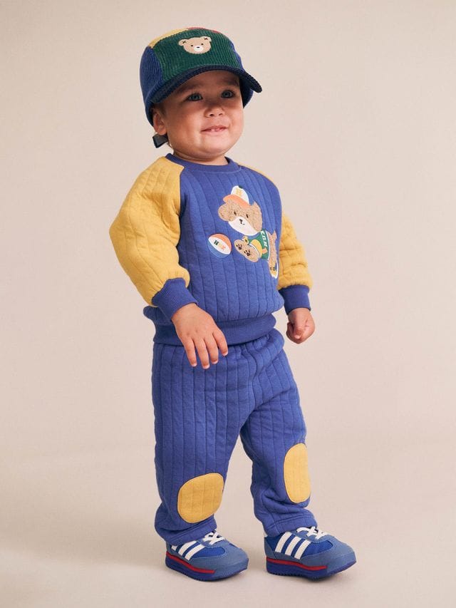 Huxbaby Boys Jumper Basketball Doggy Quilted Sweatshirt