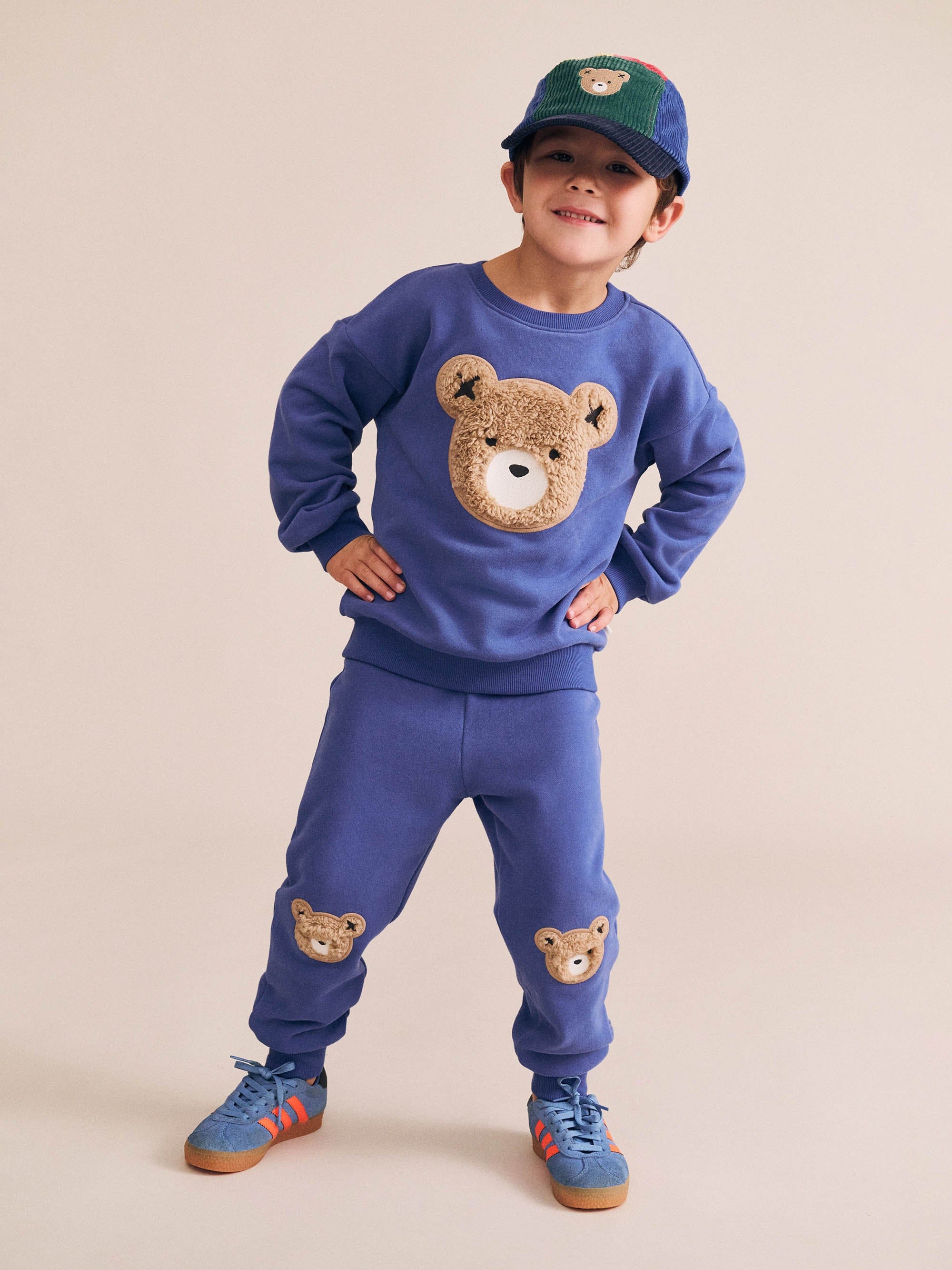 Huxbaby Boys Jumper Furry Huxbear Cobalt Sweatshirt