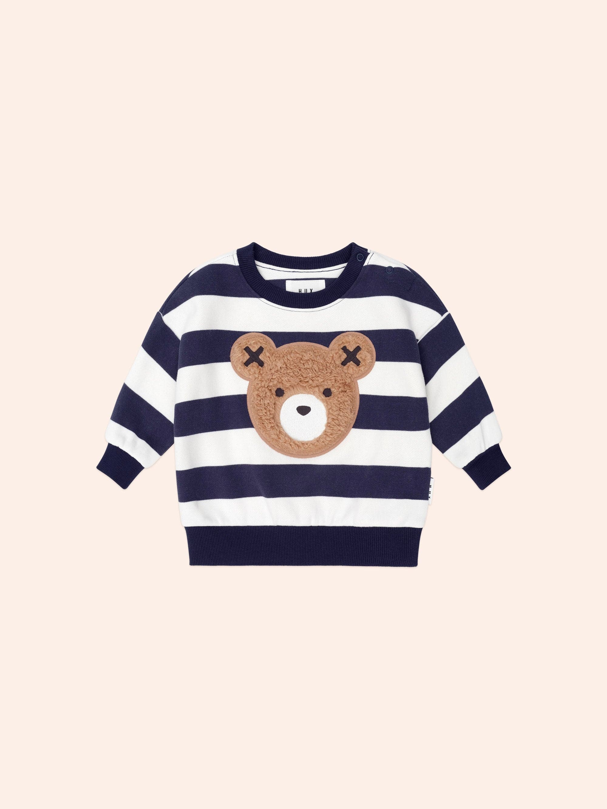 Huxbaby Boys Jumper Furry Huxbear Stripe Sweatshirt