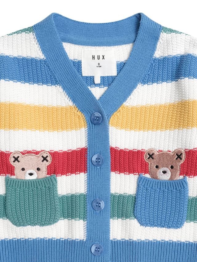 Huxbaby Boys Jumper Peekaboo Hux Stripe Knit Cardi
