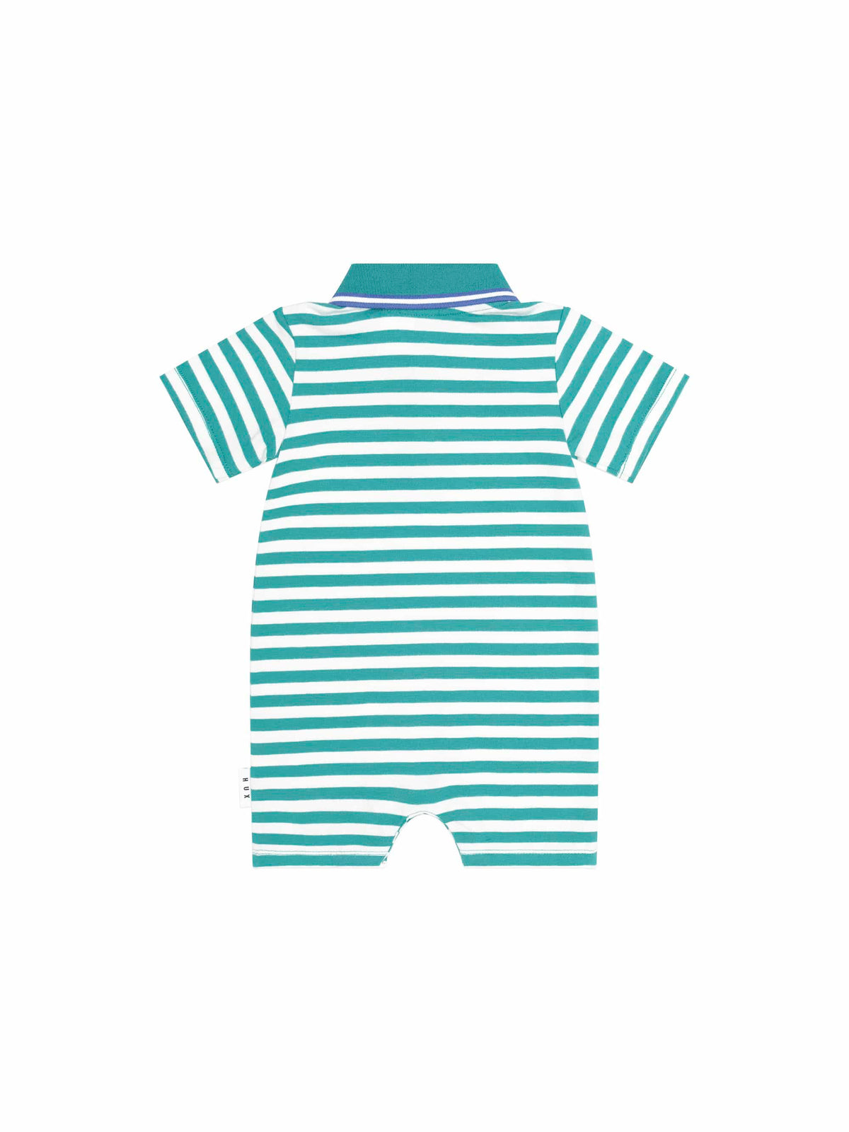 Huxbaby Boys Onesie Green Stripe Vacay Hux Romper