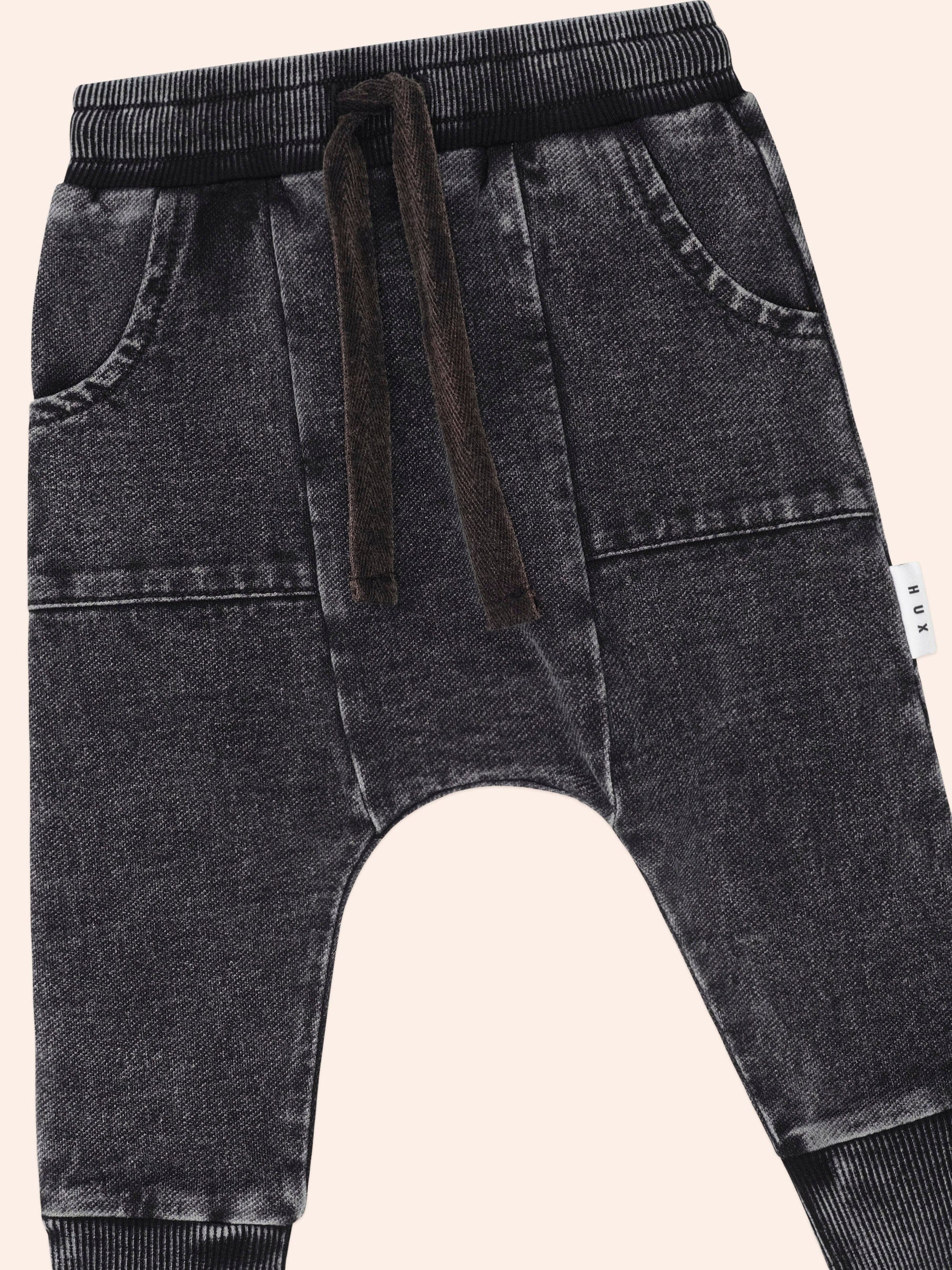 Huxbaby Boys Pant Black Knit Denim 5 Pocket Pant
