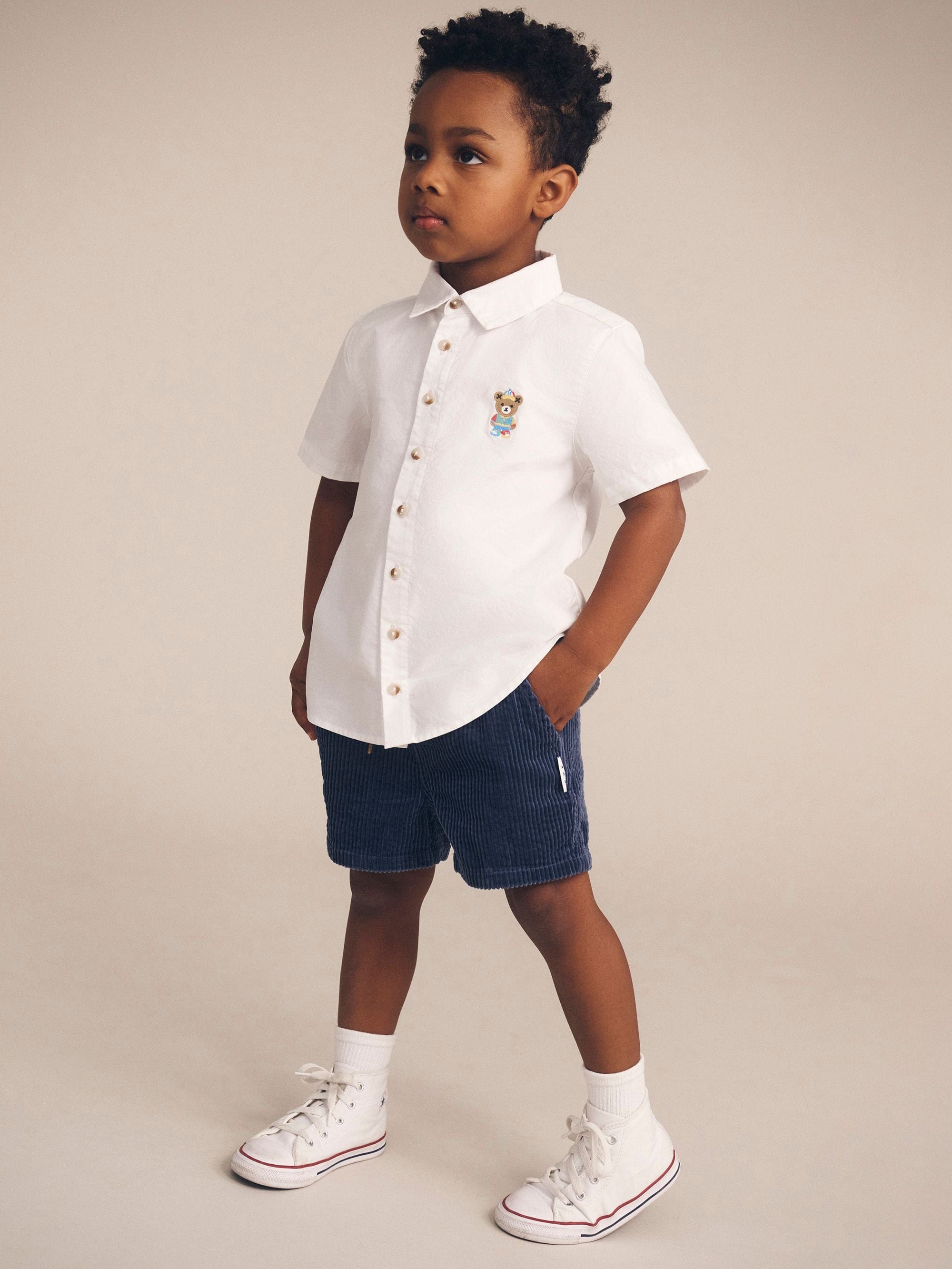 Huxbaby Boys Pant Midnight Cord Relaxed Short