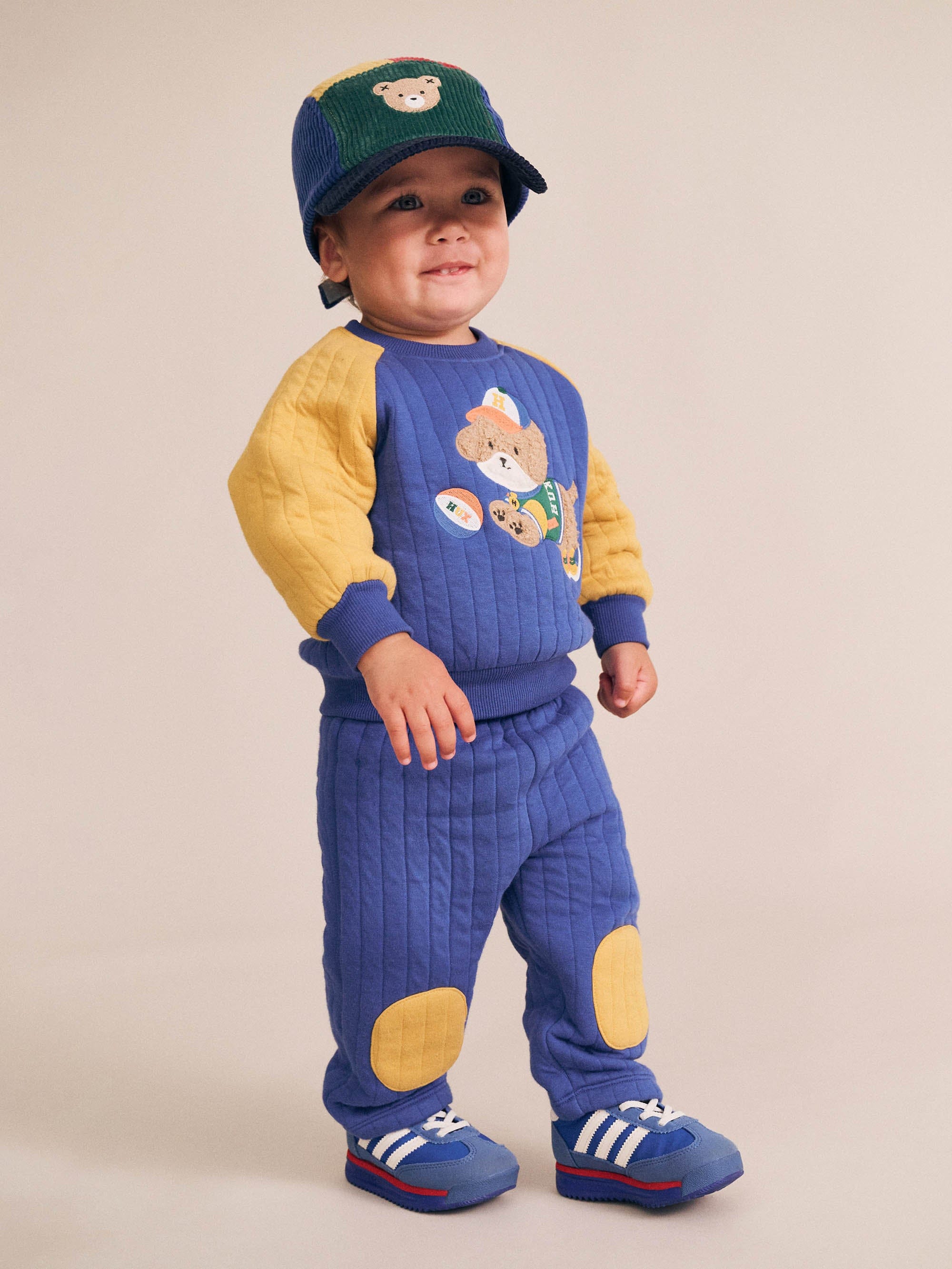 Huxbaby Boys Pant Quilted Knee Patch Trackpant