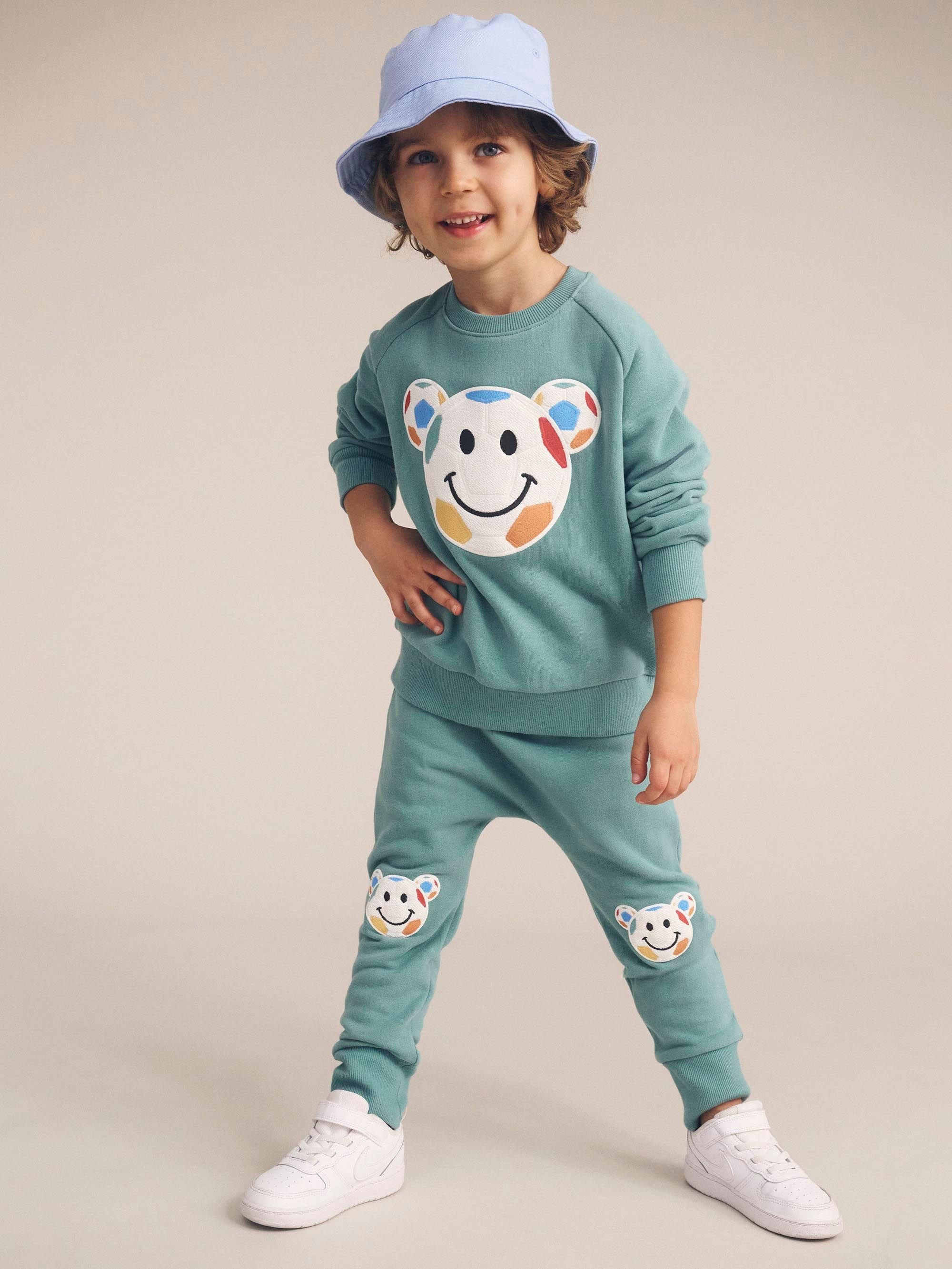 Huxbaby Boys Pant Smiley Soccer Drop Crotch Pant