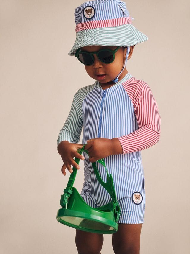 Huxbaby Boys Swimwear Spliced Stripe Swimsuit Shortie