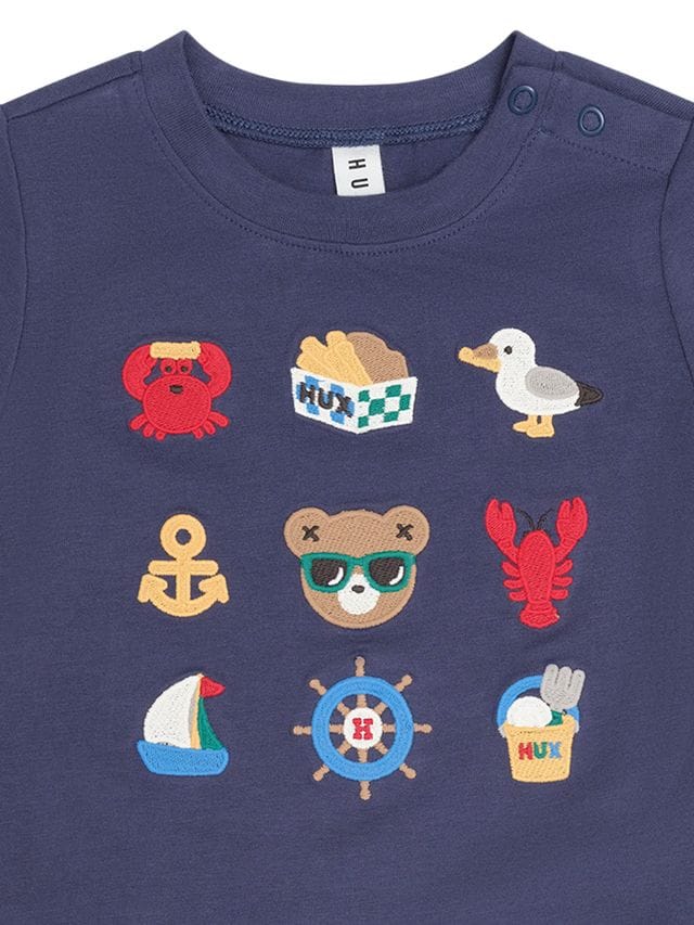 Huxbaby Boys Tops 9 Nautical Embroidered Tee