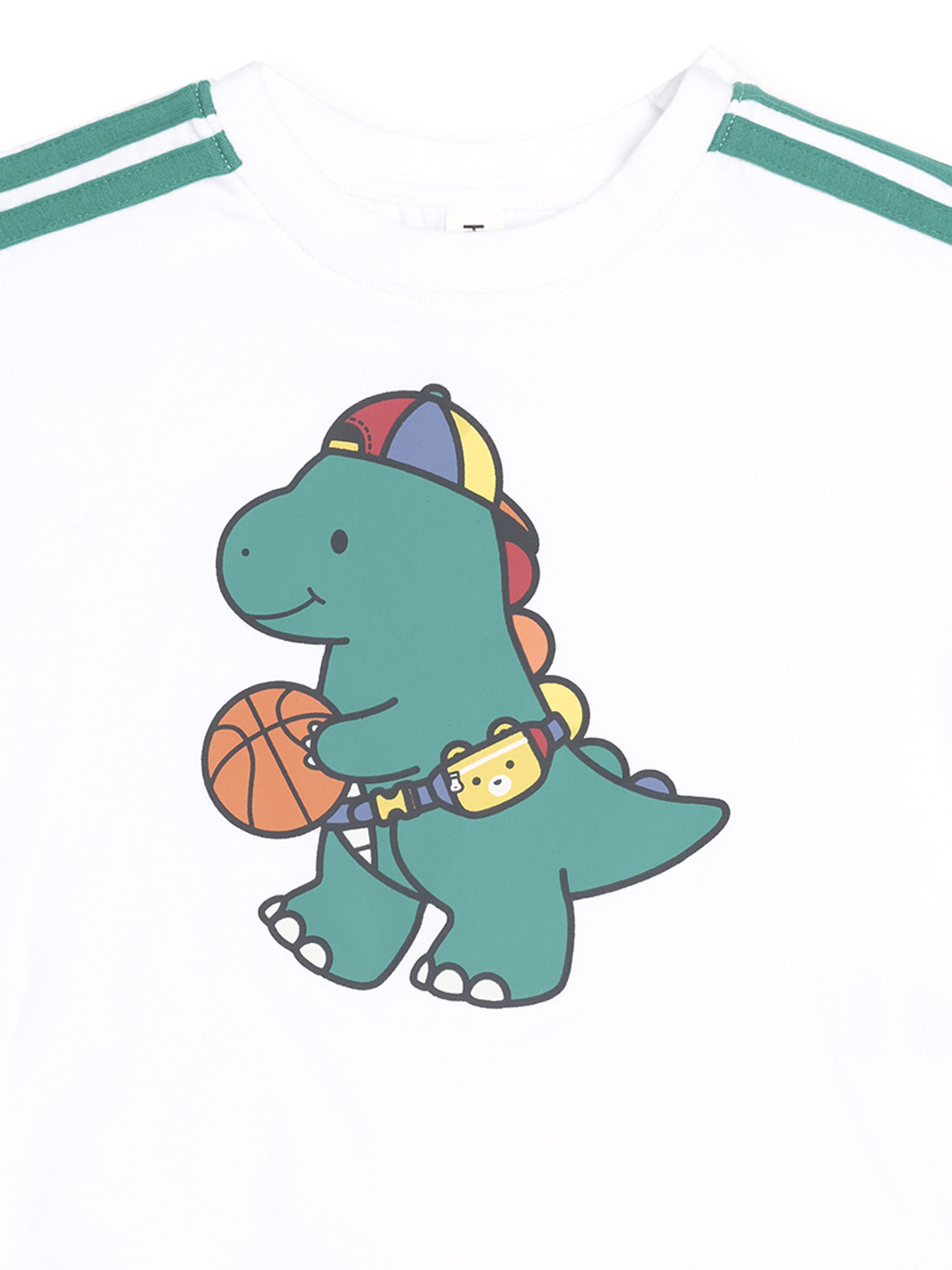 Huxbaby Boys Tops Baller Dino Sporty Stripe Tee