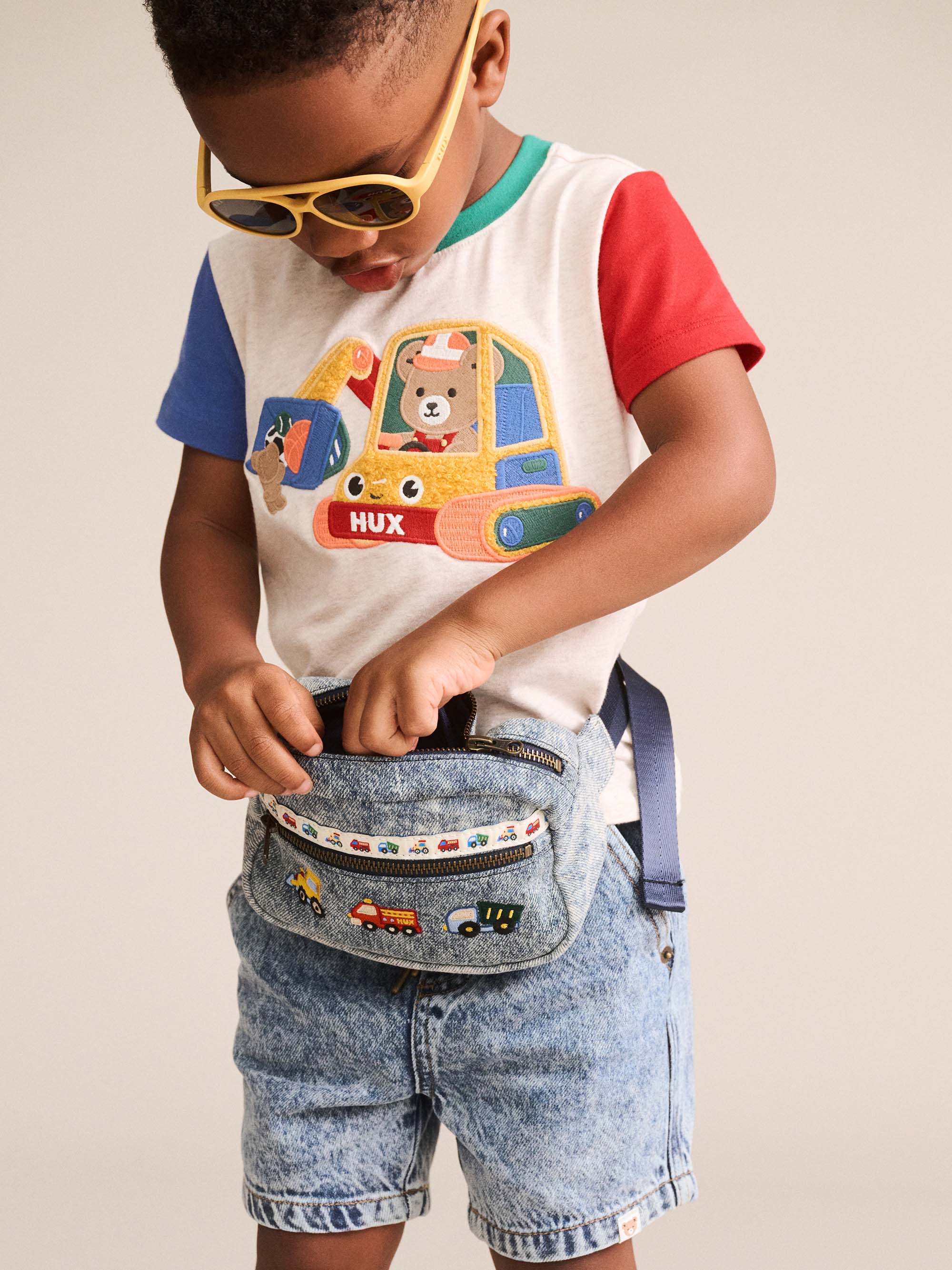 Huxbaby Boys Tops Excavator Hux Spliced Tee