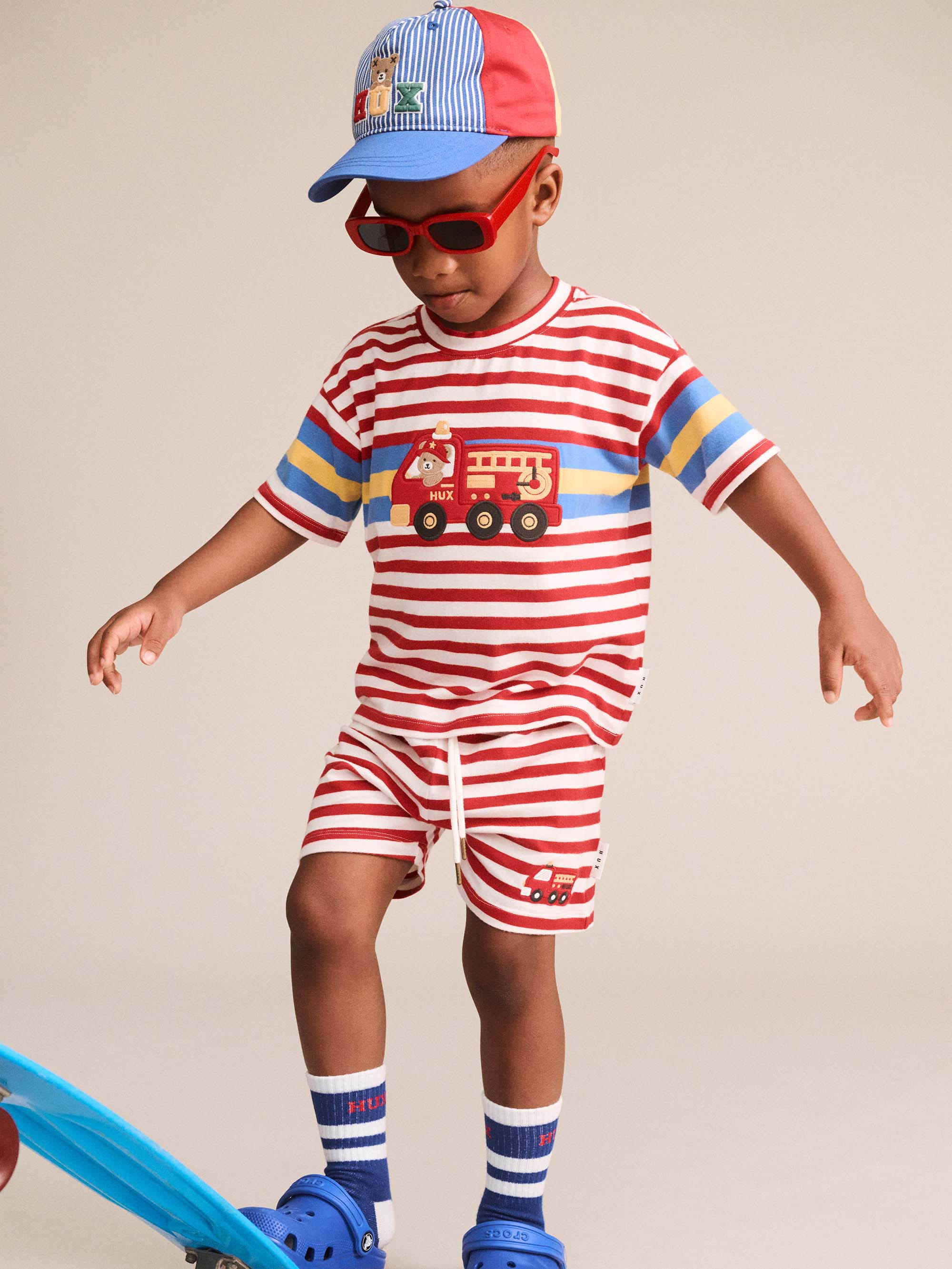 Huxbaby Boys Tops Fireman Hux Stripe Tee