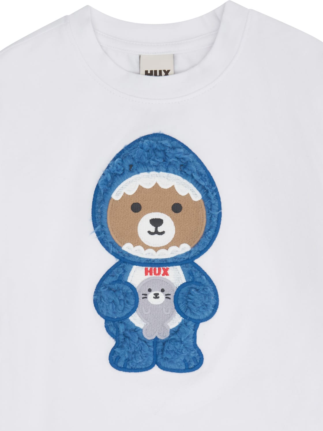Huxbaby Boys Tops Great White Bear-Shark Drop Shoulder Tee