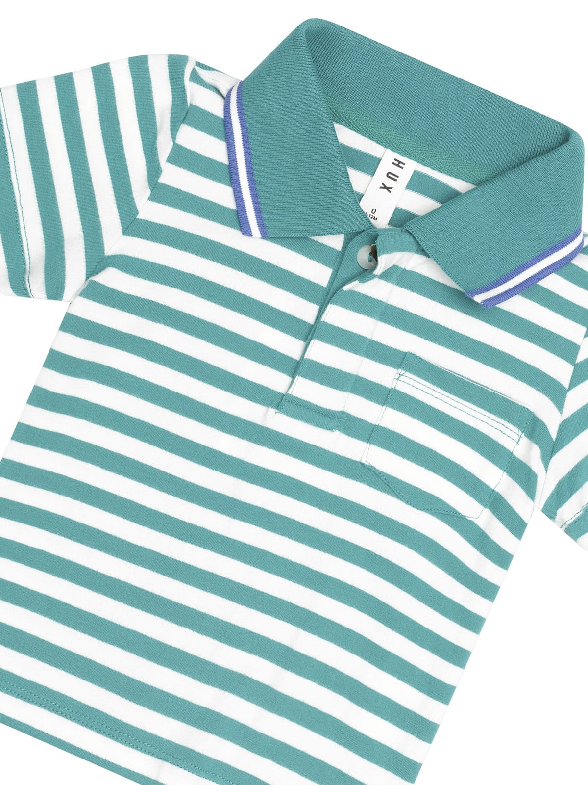 Huxbaby Boys Tops Green Stripe Polo