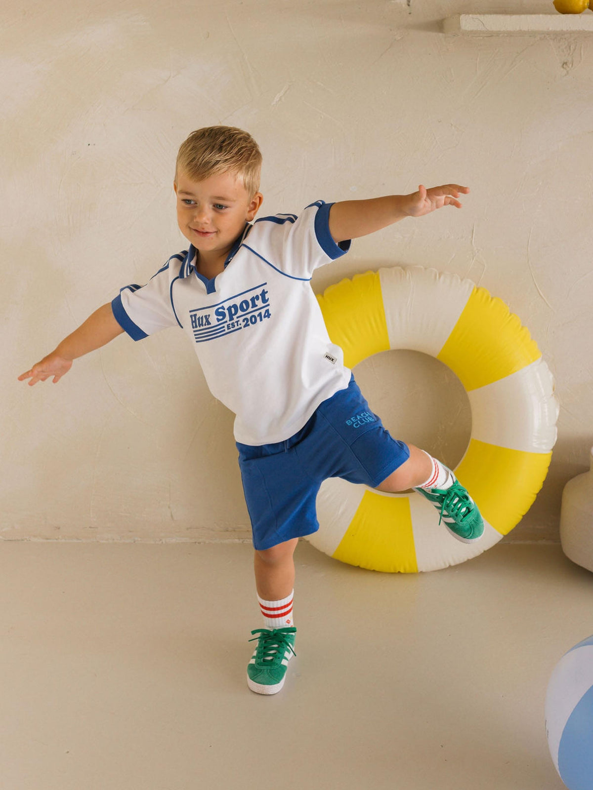 Huxbaby Boys Tops Hux Sport Drop Shoulder Raglan Polo