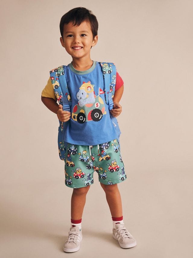 Huxbaby Boys Tops Racer Dino Boxy Tee