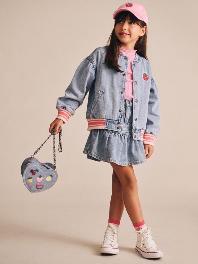 Huxbaby Girls Accessory I Heart Fruit Denim Shoulder Bag