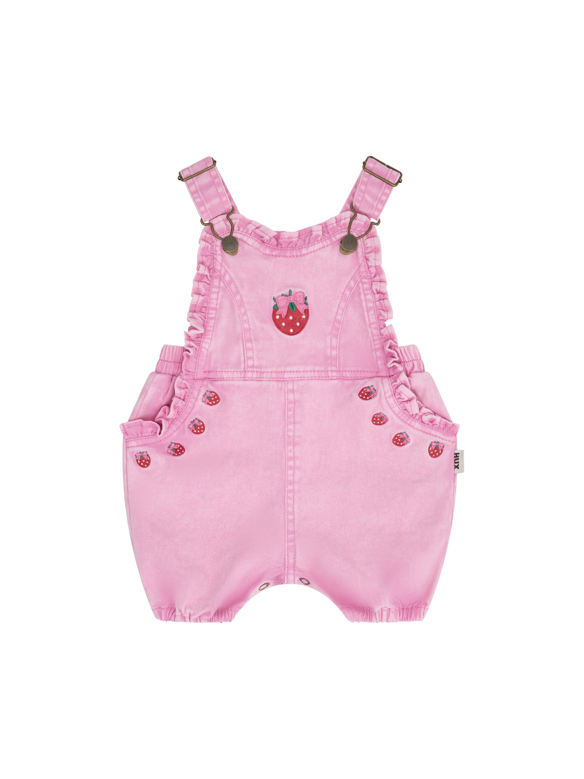 Huxbaby Girls All In One Berry Sweet Garment Dye Shortall