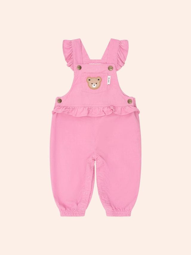 Huxbaby Girls All In One Classic Frill Cord Overalls